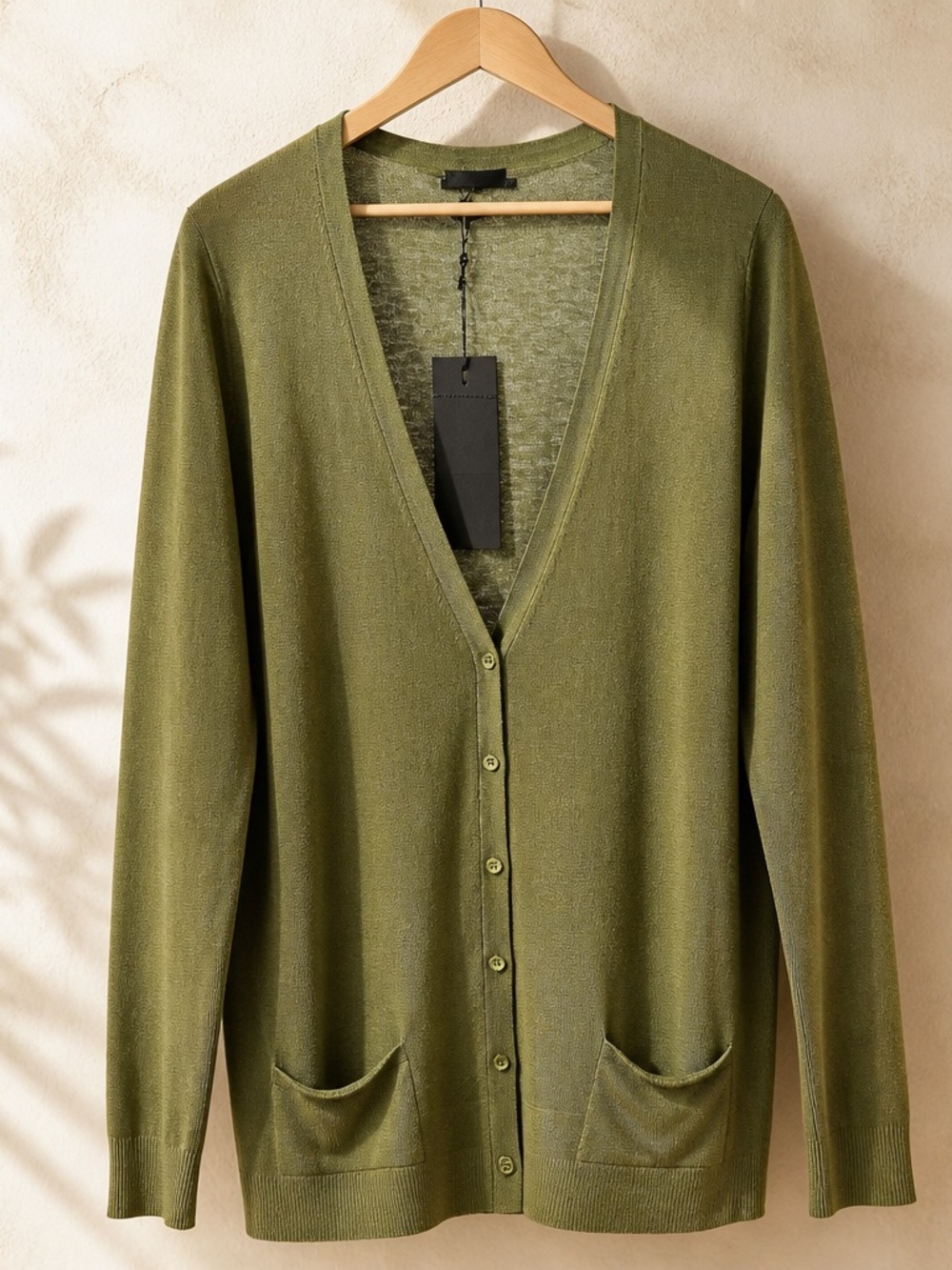 Women’s Pure Cashmere Long Cardigan Finest From Mongolia. Olive Green
NWT Sz 20